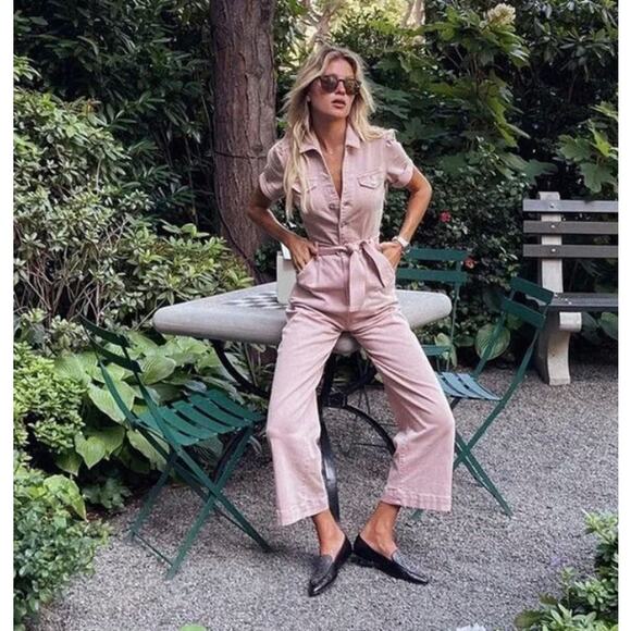 Paige Anthropologie Anessa Long Sleeve Jumpsuit in Vintage Rouge Glow - Picture 3 of 10